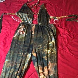 💚 Fashion Nova Art Mosaic Angels Jumpsuit — Classy, Sexy & Museum-Level Cute 💚